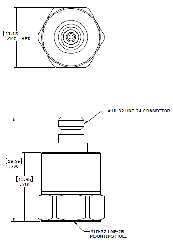 Piezoelectric accelerometer charge pattern PE-6101PH