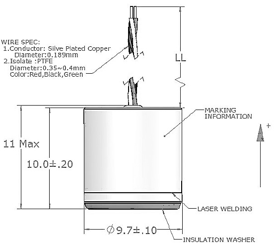 Piezoelectric accelerometer voltage type IEPE-3128B