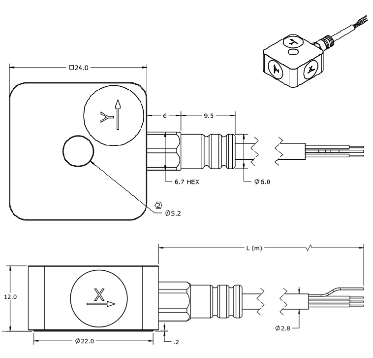 Piezoelectric accelerometer voltage type IEPE-3323A