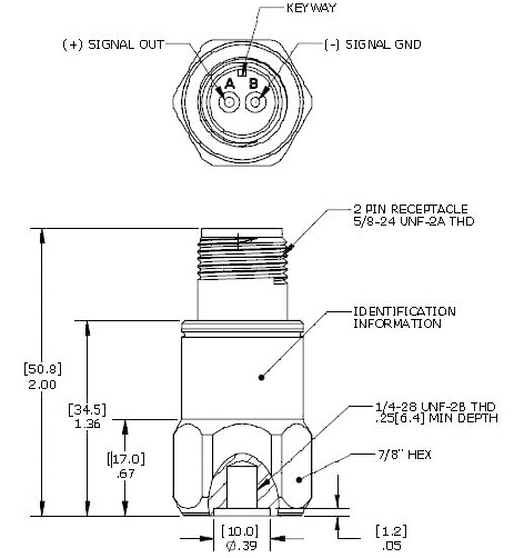 Piezoelectric accelerometer voltage type IEPE-2100A